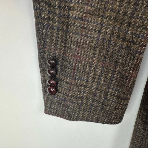Robert Stock Classics Men’s Sport Coat Size 42 Long Brown Plaid Tweed Old Money - Picture 5 of 11